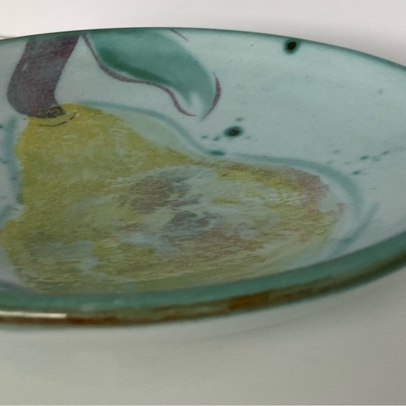 Hand made Pottery Plate with a pear Hand Thrown Signed Burdick 7” Decor EUC - Picture 12 of 15